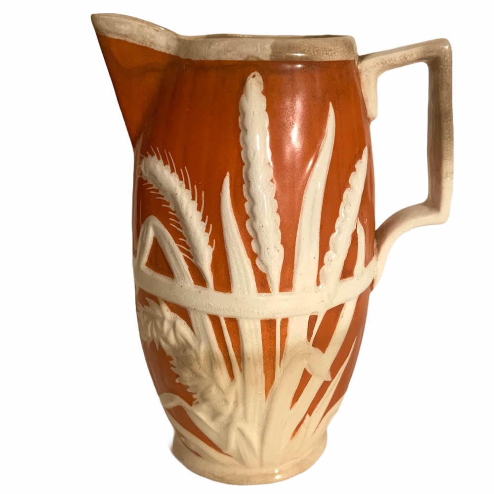Vintage orange wheat pattern small pitcher